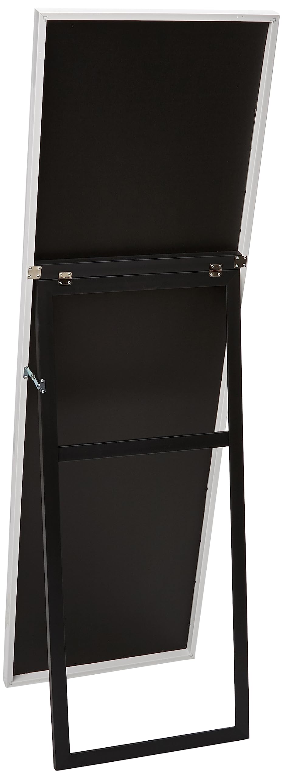 58" Framed Full Length Mirror with Easel - White