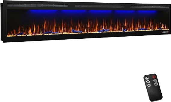 WiFi-Enabled Electric Fireplace Recessed & Wall Mounted