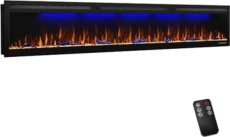 WiFi-Enabled Electric Fireplace Recessed & Wall Mounted