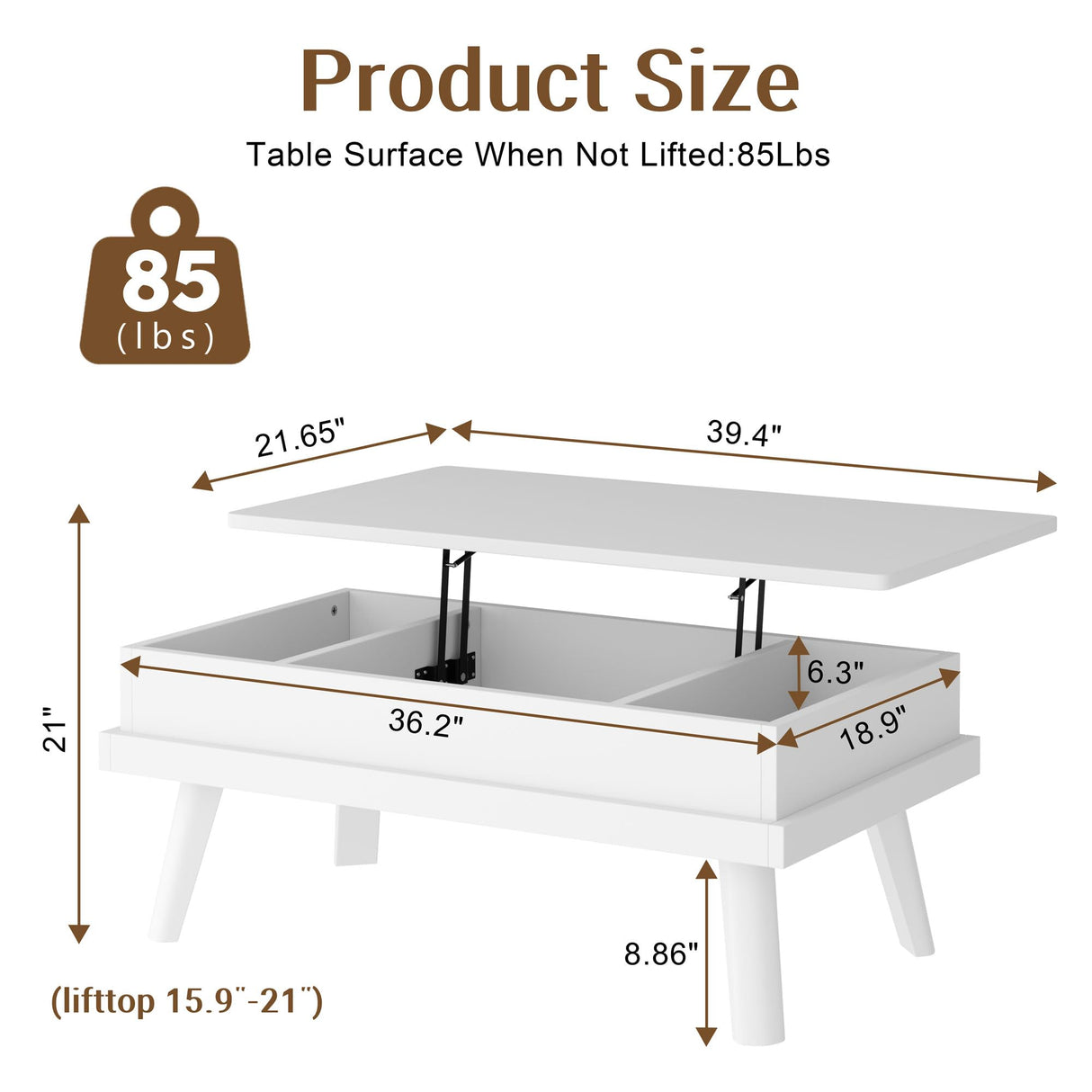 Coffee Table, Lift Top Coffee Table with Hidden Compartment