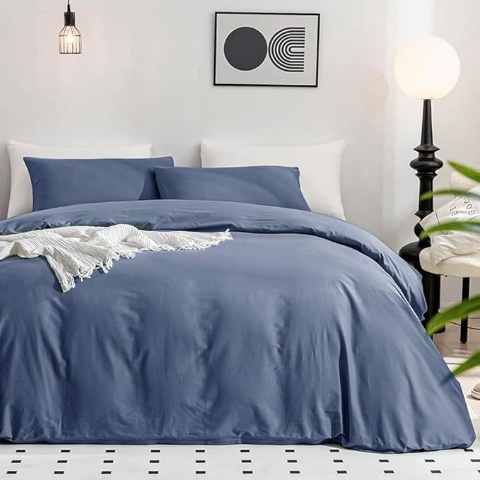 100% Washed Cotton Linen Feel Textured Comforter