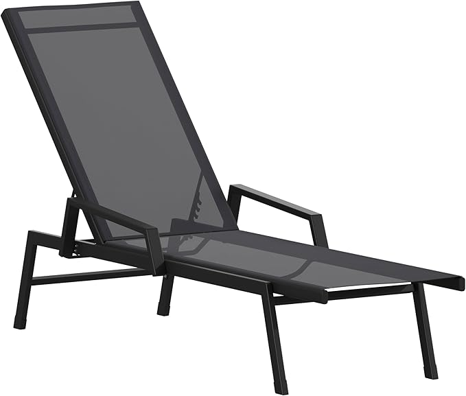 Brazos Adjustable Chaise Lounge Chair with Arms