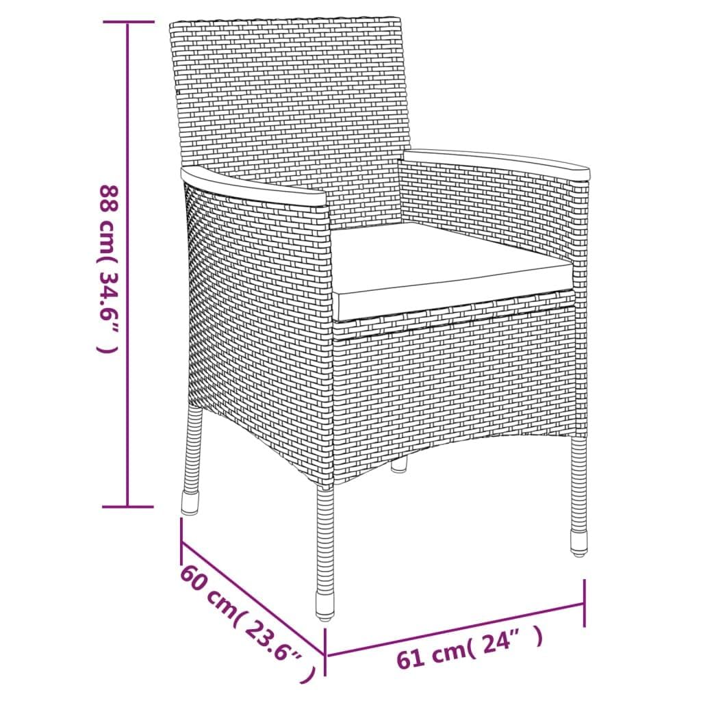 Outdoor Dining with 5 Piece Patio Dining Set, Comfortable Cushions, Durable Rattan, Gray