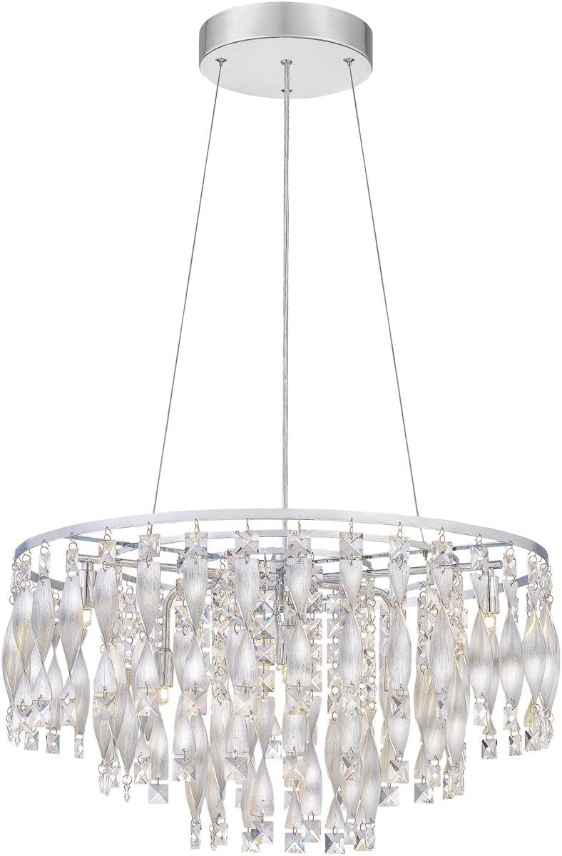Platinum Collection PCTK2824C Twinkle Crystal Pendant Ceiling Light, 6-Light 240 Total