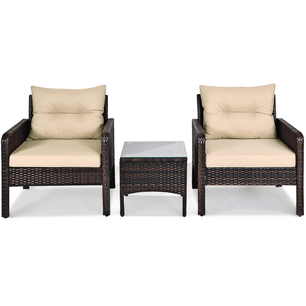 3 Piece Outdoor Patio Furniture Set for 2