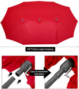 15x9ft Double-Sided Patio Umbrella Outdoor Market Umbrella Large Umbrella