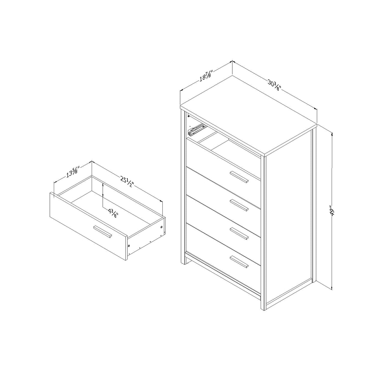 Tao 5-Drawer Chest Natural Walnut