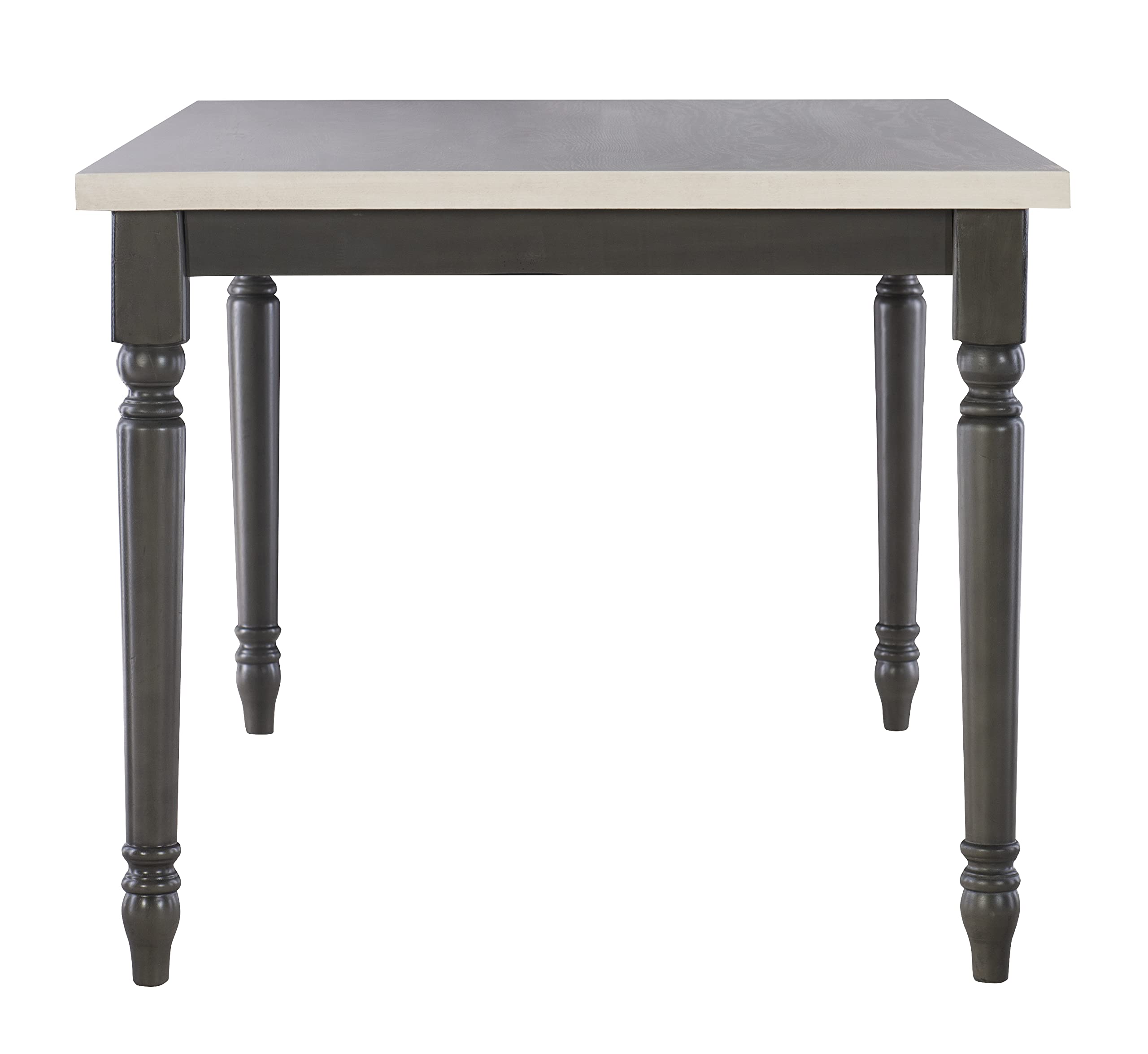 Piece Dining Set with Dark Grey Base and Smokey White Top Includes Dining Table Four