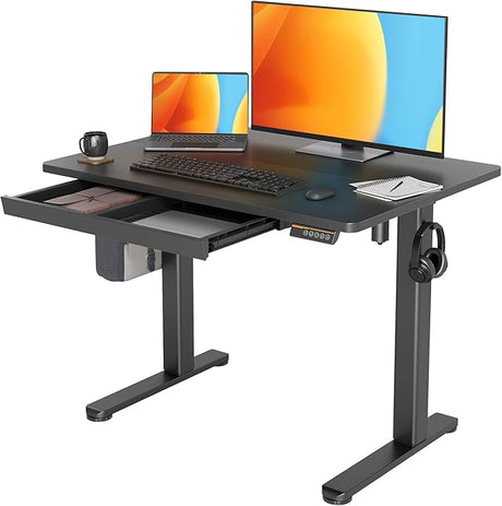 Standing Desk with Drawers, Stand Up Electric Standing Desk Adjustable Height