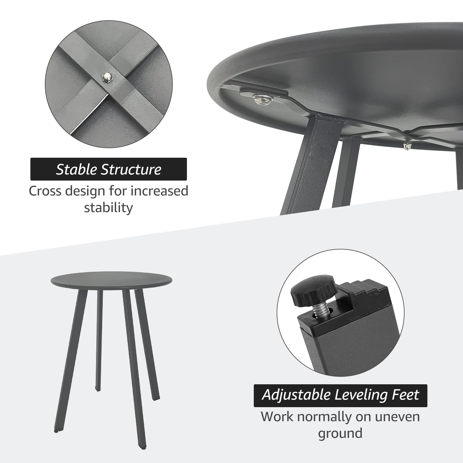 Outdoor Side Table, Weather Resistant Patio Small Side Table Outdoor Indoor Round