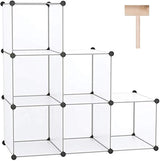 Cube Storage Organizer, 6-Cube Shelves Units, Closet Cabinet, DIY Plastic Modular Book Shelf, Ideal for Bedroom, Living Room, Office, 36.6" L x 12.4" W x 36.6" H Cocoa UPCS06C