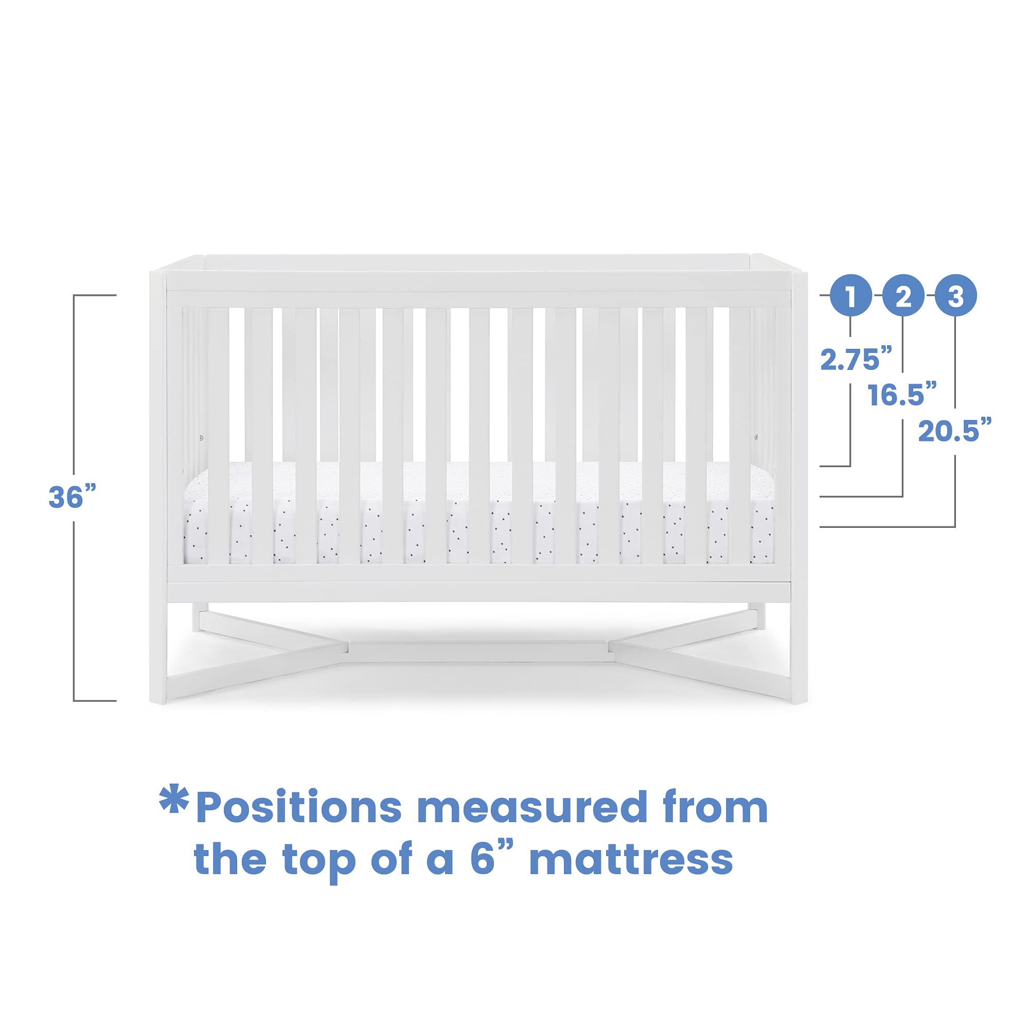 Delta Children Tribeca 4-in-1 Baby Convertible Crib, Bianca White