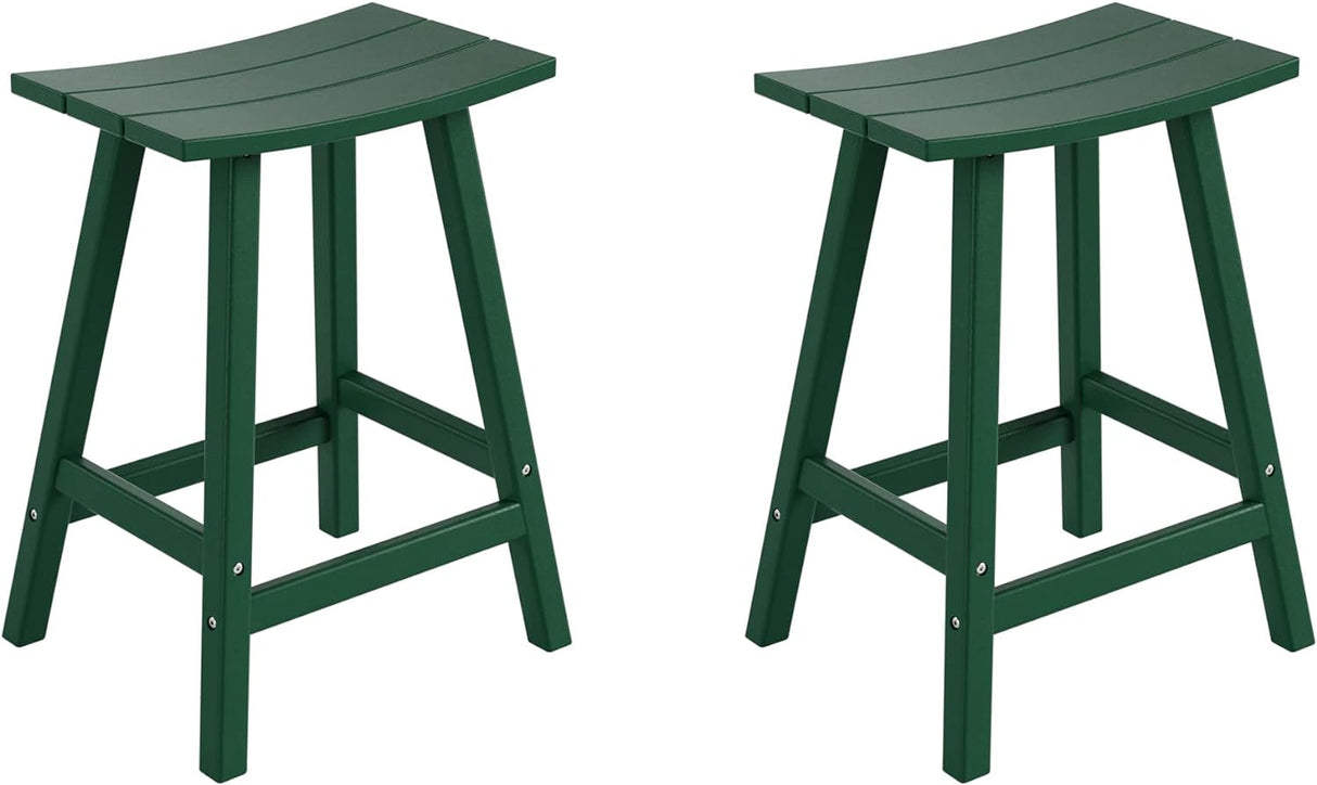 Malibu 29 Inch Outdoor Bar Stools, All Weather Resistant Poly Lumber Adirondack Bar