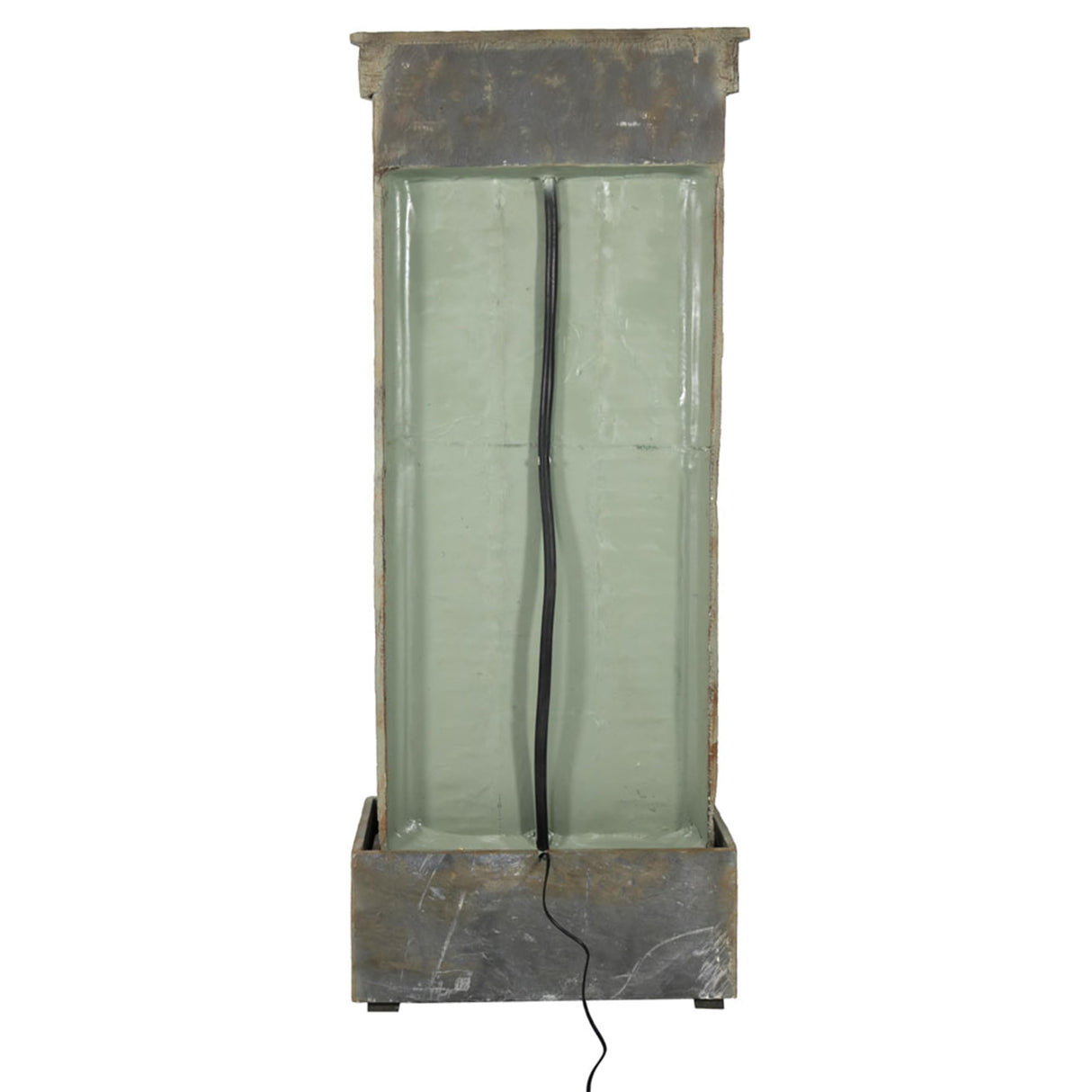 Rippled Slate 48-inch Outdoor Water Fountain - Outdoor Water Feature with LED Light