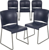 HERCULES Series 880 lb. Capacity Yellow Full Back Contoured Stack Chair