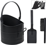 Ash Bucket with Lid and Shovel, 1.3 Gallon Fireplace Bucket for Ashe