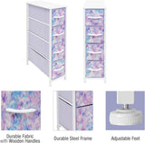 Sorbus Kids Narrow Dresser with 4 Drawers - Vertical Slim Storage Chest of Drawers with Steel Frame, Wood Top & Easy Pull Fabric Bins for Small Spaces, Closets, Bedroom, Bathroom & Laundry