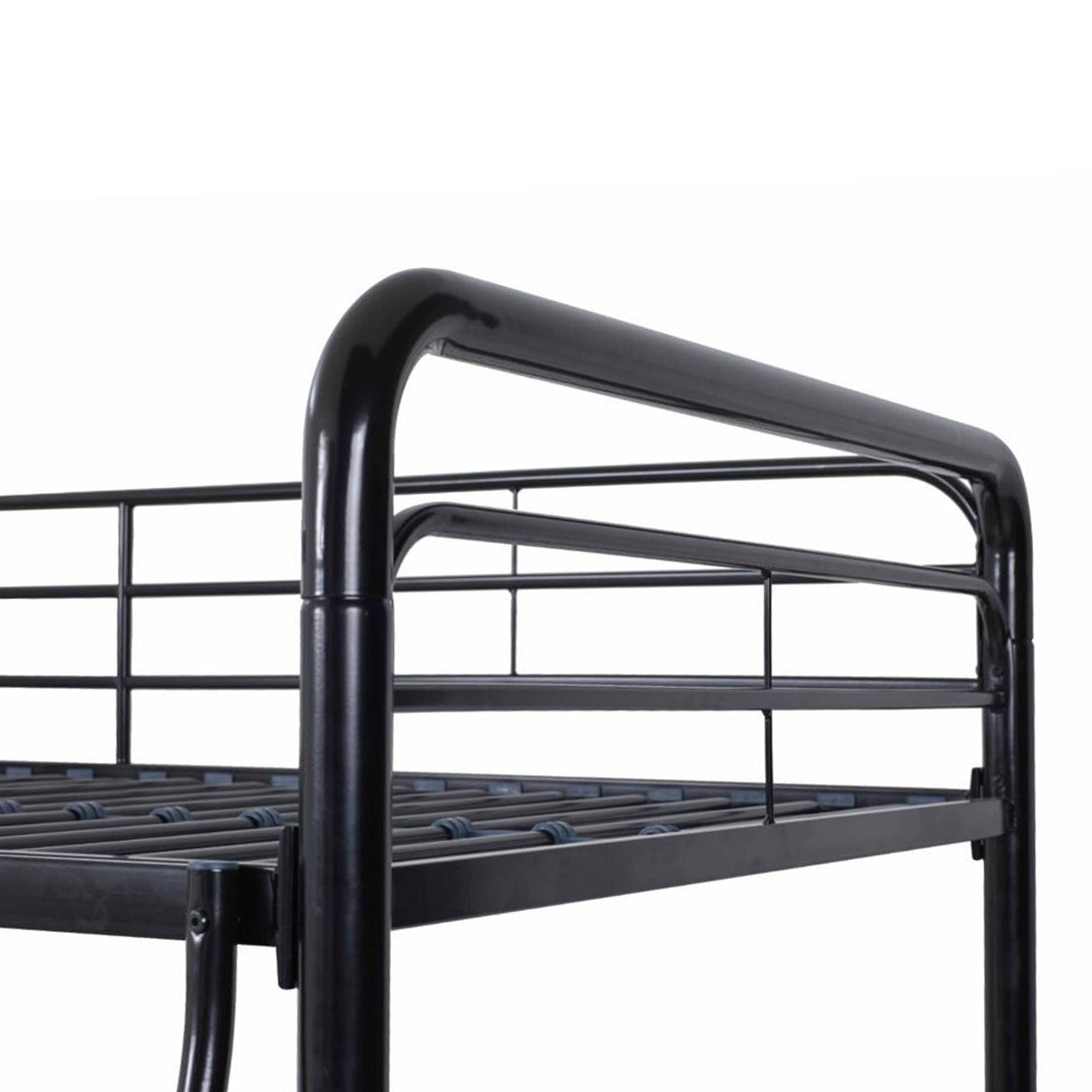 Twin Over Twin Metal Bunk Bed in Black