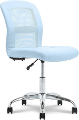 Essential Armless DeskChair, Small Task Chair with Wheels, Breathable Mesh Back