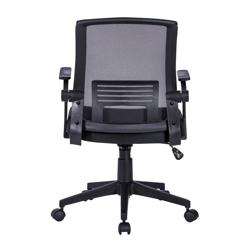 Office Mesh Chair with Adjustable Seat Height & Flip-Up Armrests, 360° Swivel Chair