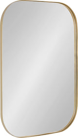 Rollo Midcentury Rounded Rectangle Mirror, 20 x 30, Gold, Modern Metal Framed Mirror