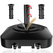 Patio Umbrella Base Heavy Duty with Wheels, Fillable Umbrella Stand