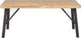 Wren Outdoor Dining Table, Rectangular 71 Inch, Brown and Black Wood
