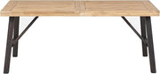 Wren Outdoor Dining Table, Rectangular 71 Inch, Brown and Black Wood