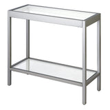 24" Wide Rectangular Rectangular Side Table in Satin Nickel, Table for Living Room