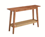 Entryway Table with Storage Farmhouse Narrow Console Table Rattan 46” Sofa Table