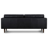 Napa 88.5” Sofa in Full-Grain Semi-Aniline Italian Tanned Leather, Onyx Black