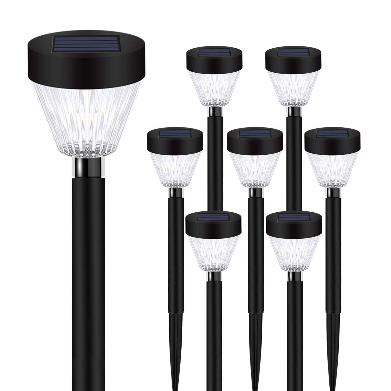 Solar Pathway Lights Waterproof: 8Pack Solar Lights Outdoor Garden Lights Auto On/Off