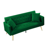 72" Modern Velvet Sofa Bed Futon,Convertible Folding Sleeper Bed Couches with 3 Adjustable Backrests