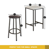 3 Pieces Bar 2 Stools, Modern Pub Table and Chairs, Kitchen Counter Height Dining