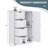 Bathroom Storage Cabinet, Wooden Storage Cupboard Organizer with 4 Drawers