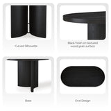 Rowanbeck Minimalist Dining Table for 8 People - Black