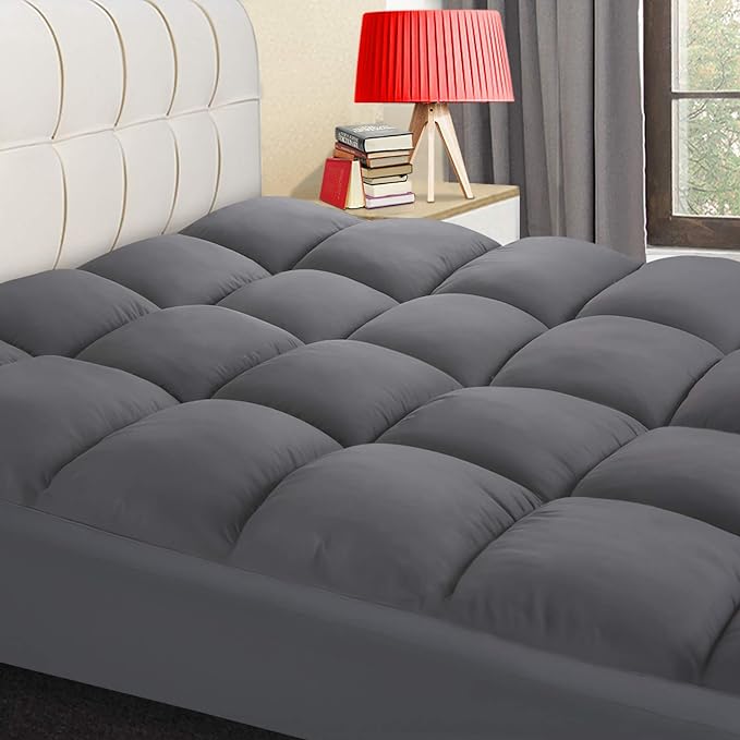 Twin XL Mattress Topper, Extra Thick Pillowtop, Cooling Mattress Topper, Plush Mattress Pad Cover 400TC Cotton Top Protector with 8-21 Inch Deep Pocket 3D Snow Down Alternative Fill