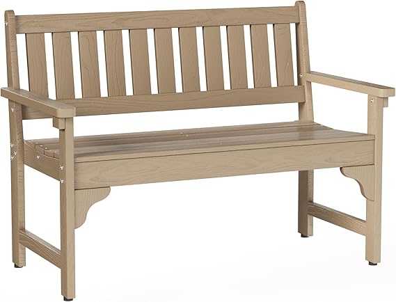 Outdoor Bench, 2-Person Garden Bench Load up to 800 Lbs, Outdoor Benches