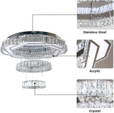 22.5" Crystal Chandeliers Living Room Modern Chandelier Crystal Ceiling Light LED 2