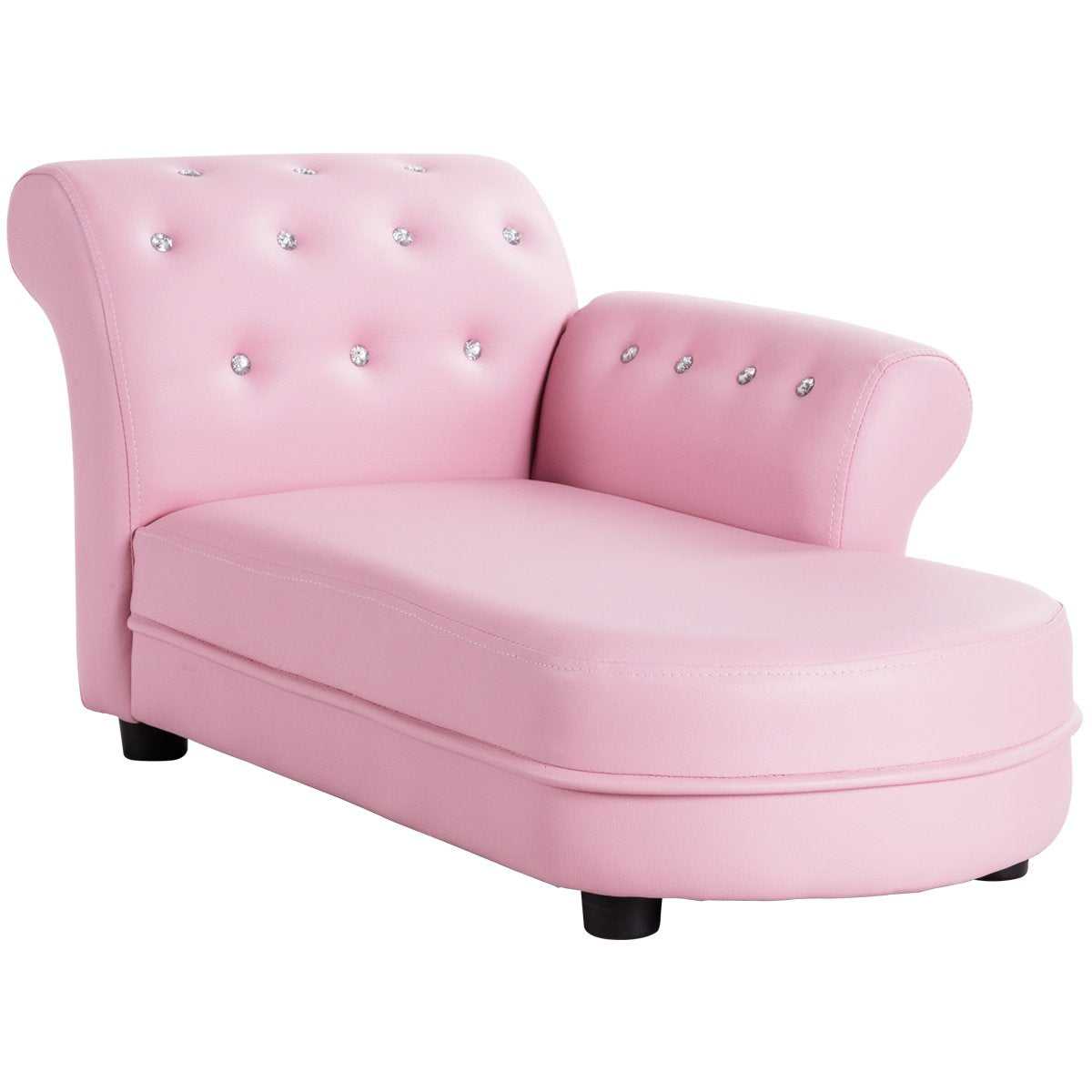 Couch, 2 in 1 Princess Double Seat Children's Sofa w/PU Leather Surface, Toddler Armrest