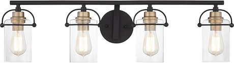Emerson Bath Vanity Lights, 24 Inch 3-Light Matte Black Bathroom Lighting ransitional Wall