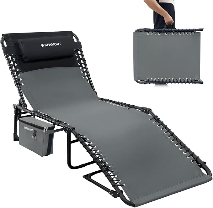 Outdoor with Insulated Cooler Bag Portable for Outside Patio Chaise Lounge Chair 5