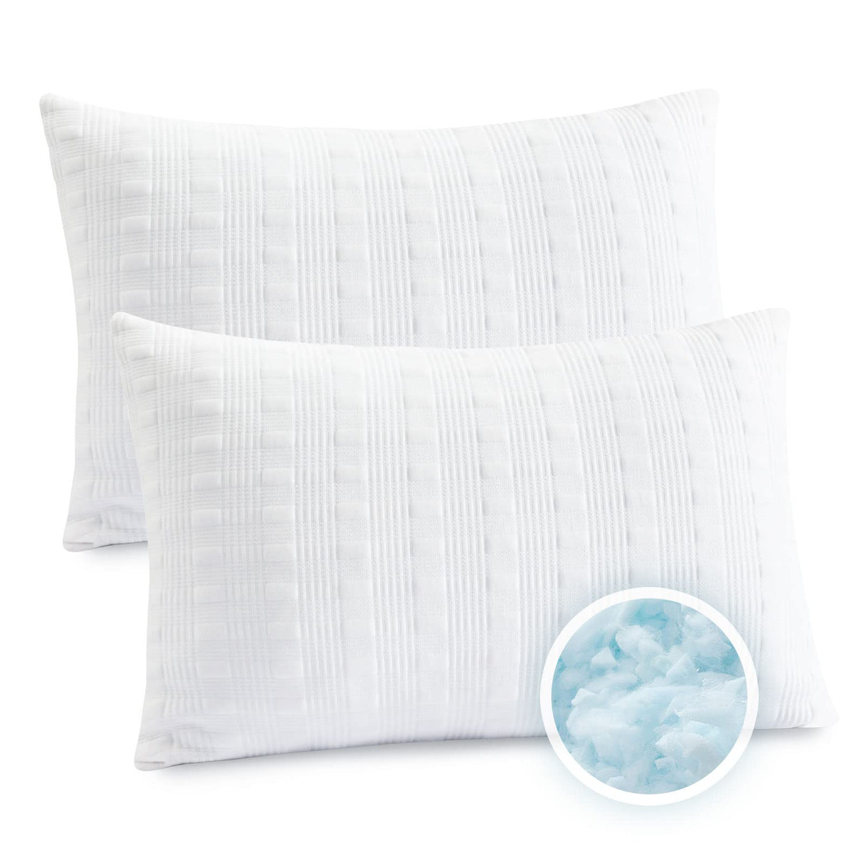 Cooling Pillows for Sleeping Queen Size Set of 2,Shredded Memory Foam Bed Pillow