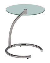 Chrome with Glass Modern Accent Side End Table