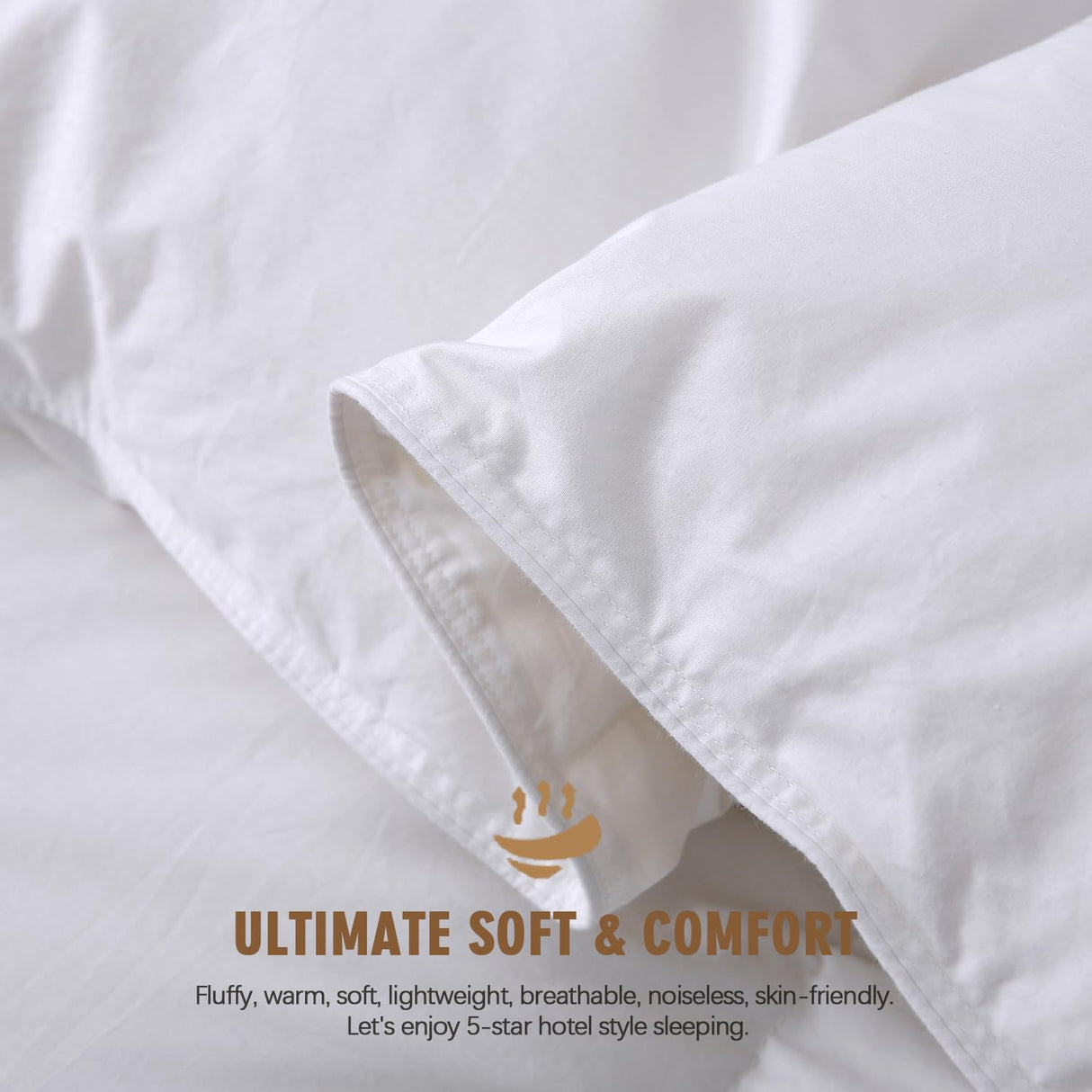DWR Organic Cotton Feathers Down Duvet Insert King | All-Seasons Down Comforter | Ultra-Soft 750 Fill-Power Medium Warmth Hotel-Style Comforter Insert with Ties (106x90 Inches, White)