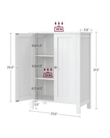 Bathroom Floor Storage Cabinet, Bathroom Storage Unit with 2 Adjustable Shelves,