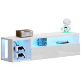 Floating TV Stand with LED Light, 39.3’’ Wall-Mounted Media Console