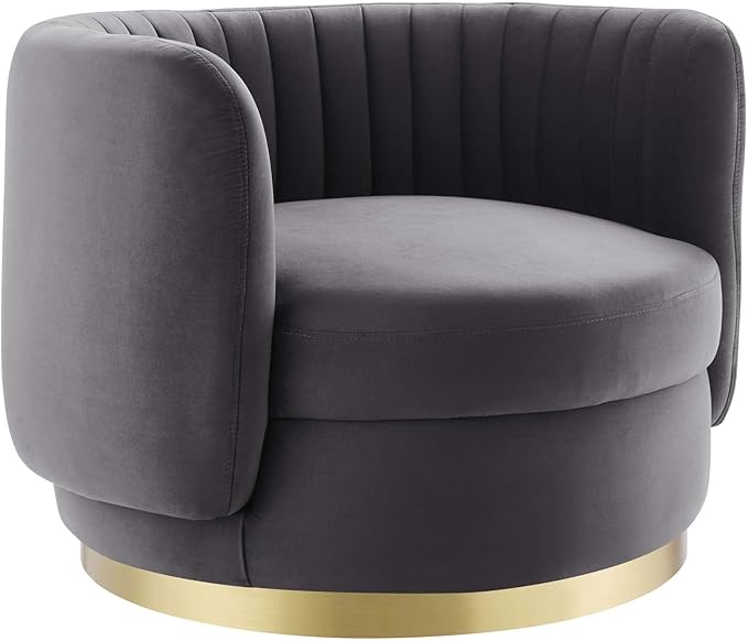 Embrace Swivel Chair, Black Cognac