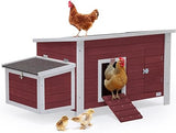 Large Chicken Coop with Upgraded Perches, Wooden Outdoor Chicken Cage