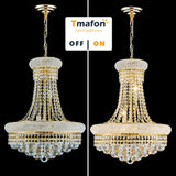 Modern Gold Crystal Chandelier Lights - Diameter 18" Ceiling Haning Chandeliers